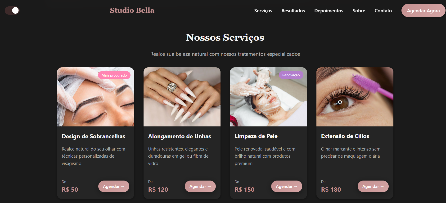 Site Clínica de Estética